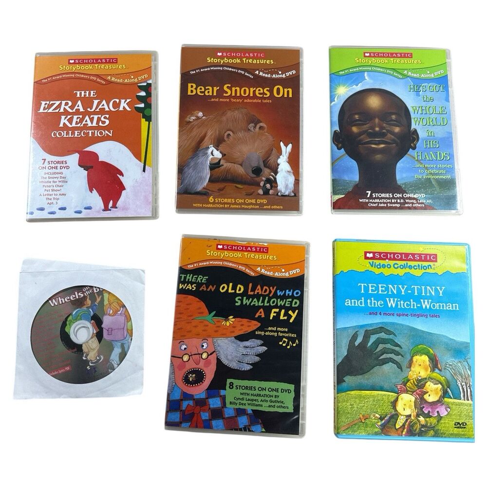 Lot 6 DVDs Scholastic Storybook Treasures Video 32 Kids Stories